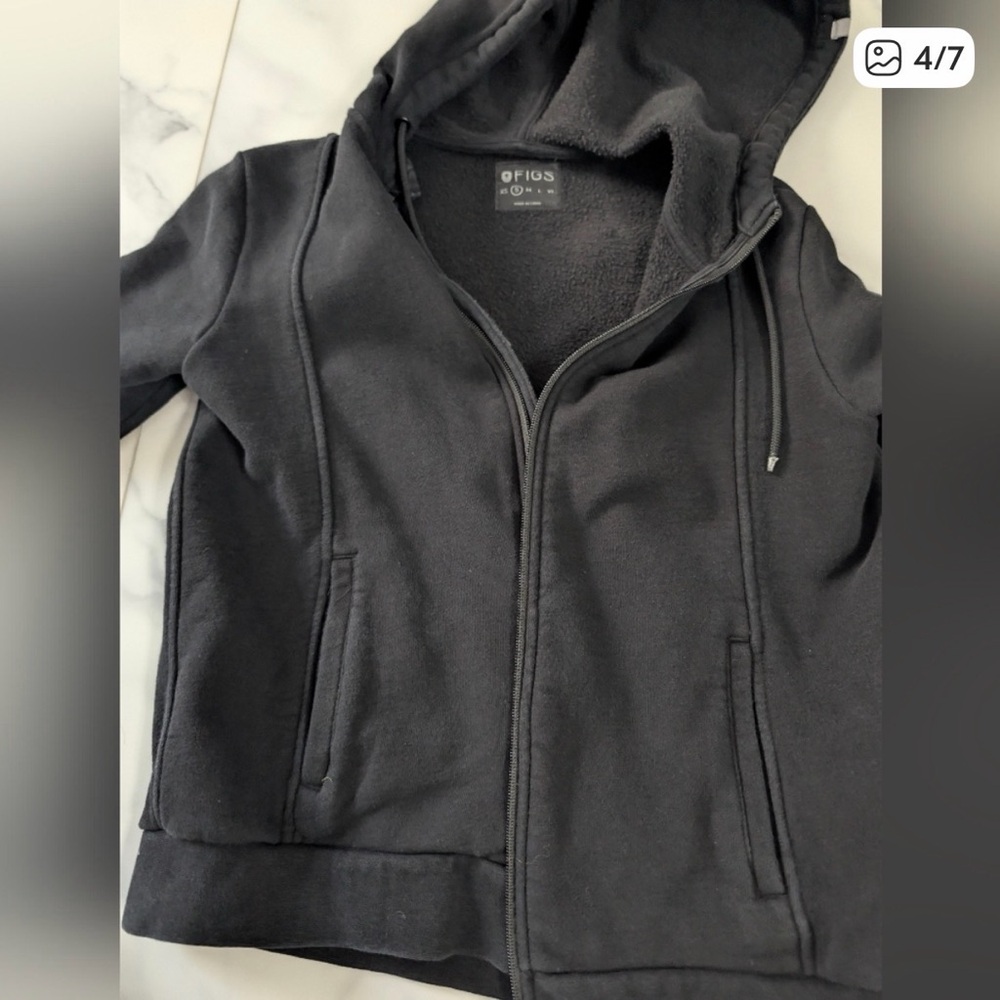 Figs Charcoal Zip-Up Hoodie